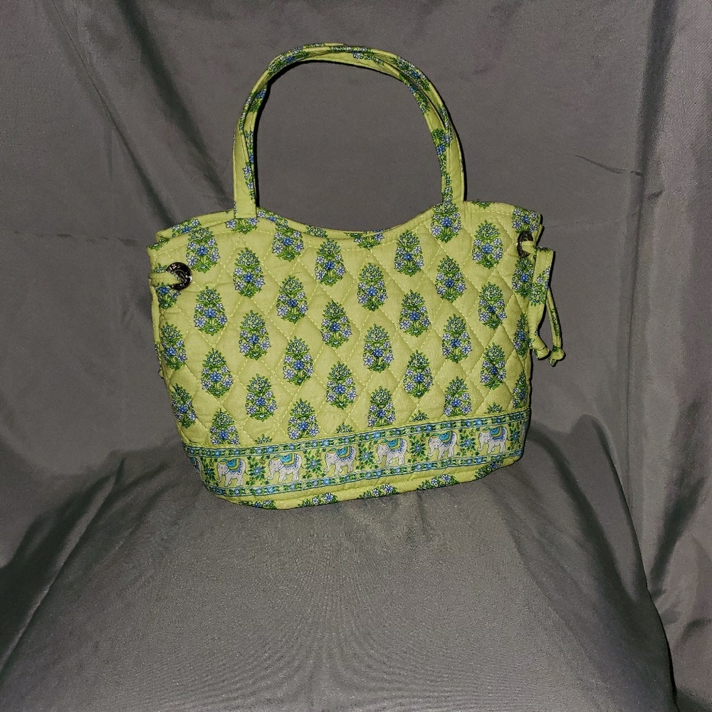 Vera Bradley w/ Trifold Wallet Lime Green Elephant